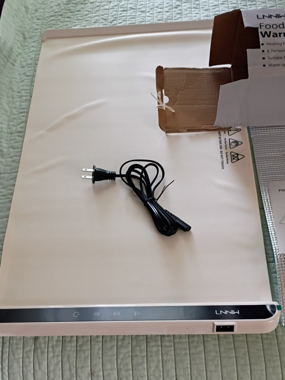 White Electric Food Warming Mat with Cord